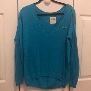 Bright blue v neck sweater